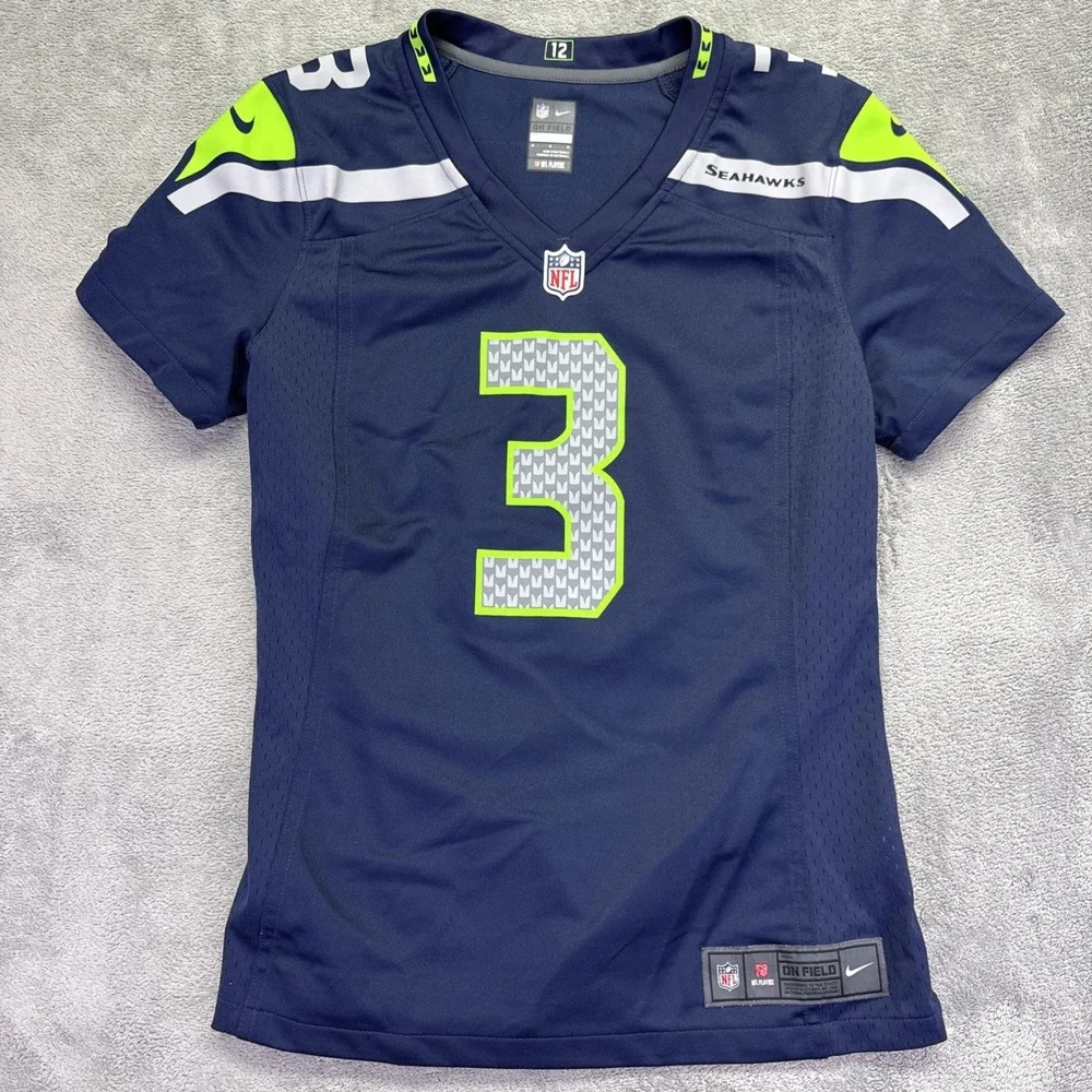 Nike Seattle Seahawks #3 WILSON Jersey‎ Women's Size Medium Navy Home NFL